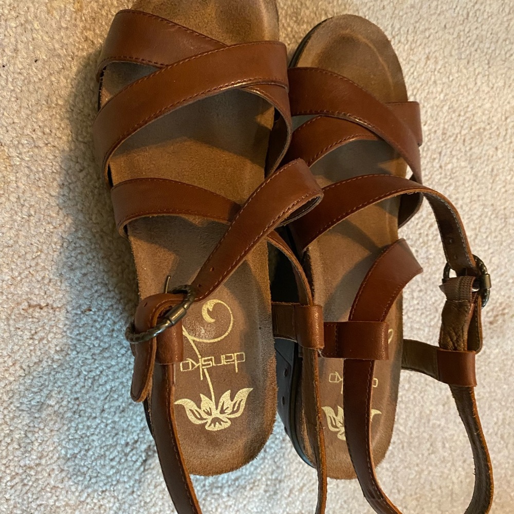 Dansko Wedges in Brown Size 38